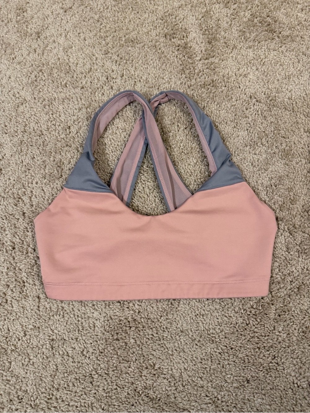 Victoria Sport Pink & Gray Cross-Back Sports Bra, Small!